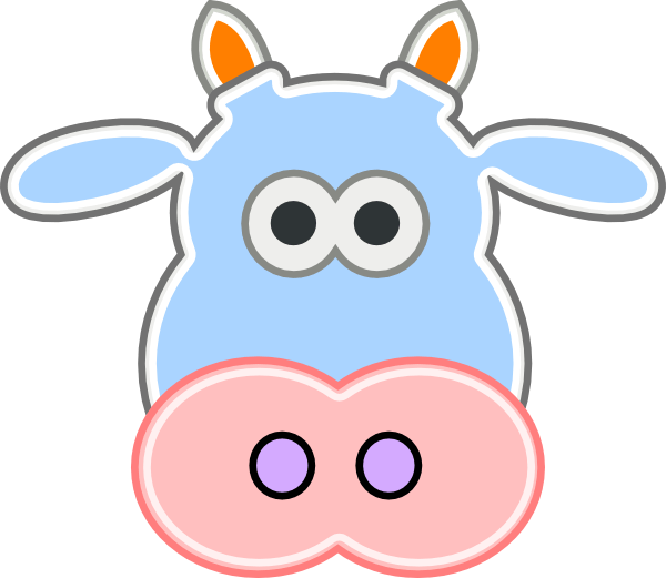 Cow Head Soft 2 Clip Art