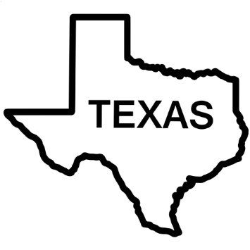 - Texas State Outline Aufkleber Aufkleber (schwarz, 12 Zoll