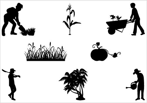 Agricultura Campo Silhueta Clip Art