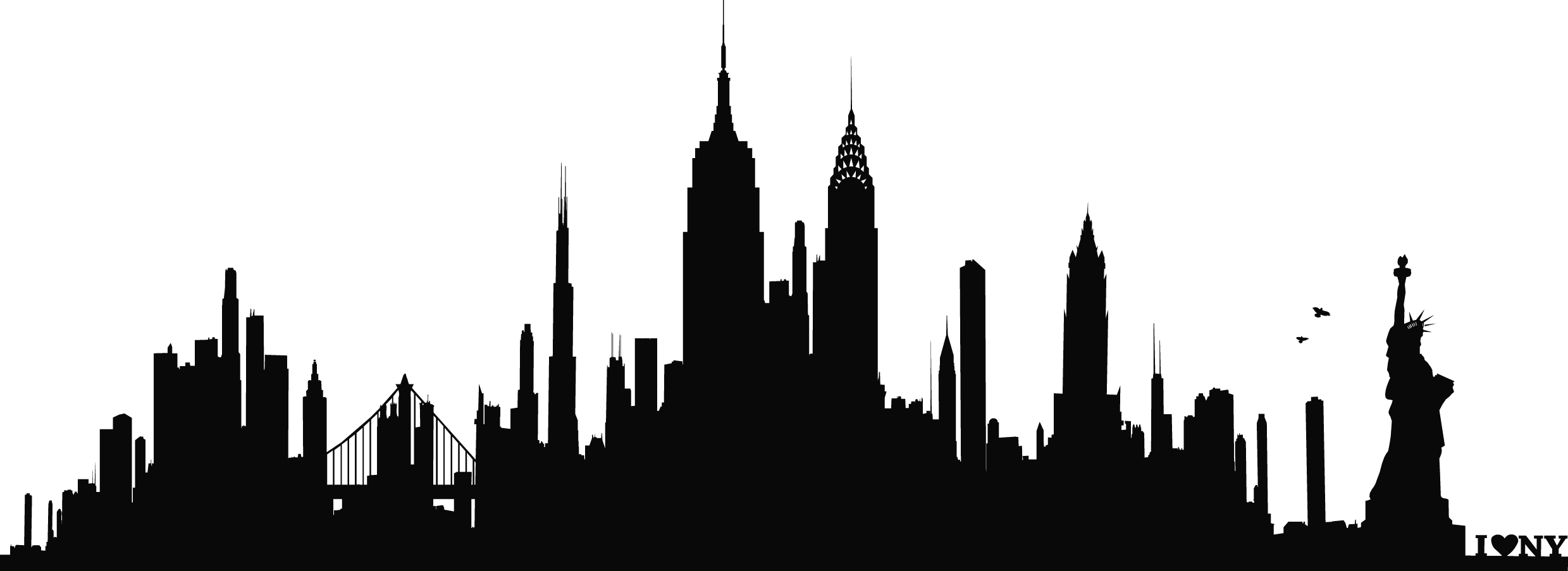 Ņujorkas Skyline silueta sienas uzlīme # 1535482