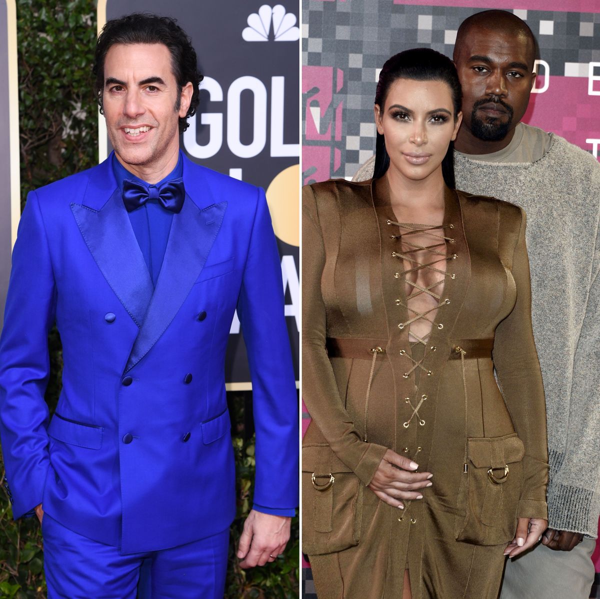 Sacha Baron Cohen macht sich über Kim Kardashian und Kanye Wests Scheidung bei 'Jimmy Kimmel Live' lustig
