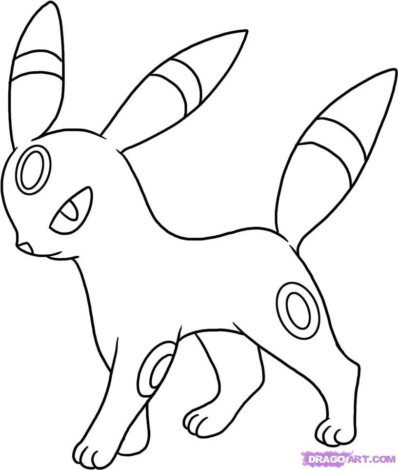 Comment dessiner Umbreon, étape par étape, personnages Pokemon, Anime, dessiner