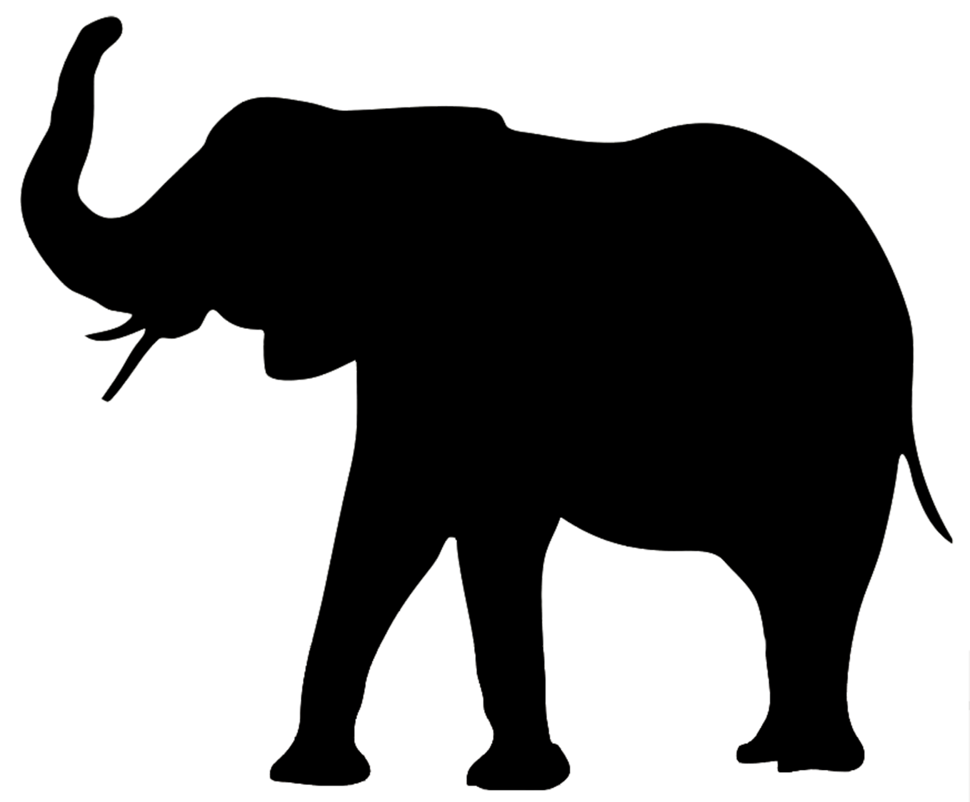Silhuet Elefant Clipart