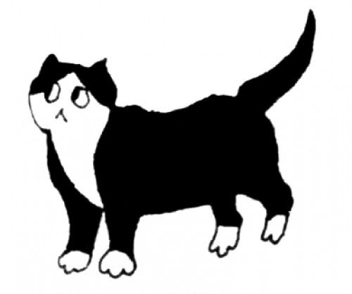 Sammlung von Schwarzweiss-Katzen-Karikatur (55)